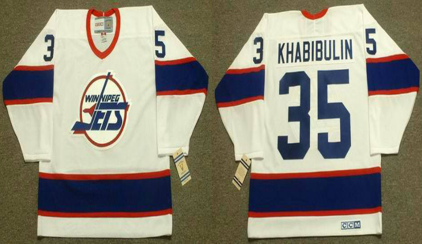 2019 Men Winnipeg Jets 35 Khabibulin white CCM NHL jersey